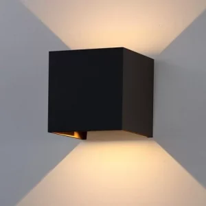 Wandlamp zwart vierkant