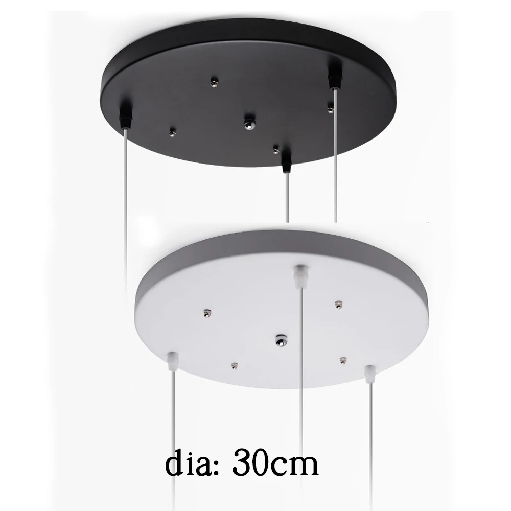 Plafondplaat 30CM 1 tot 5 lichtpunten - Zwart of Wit