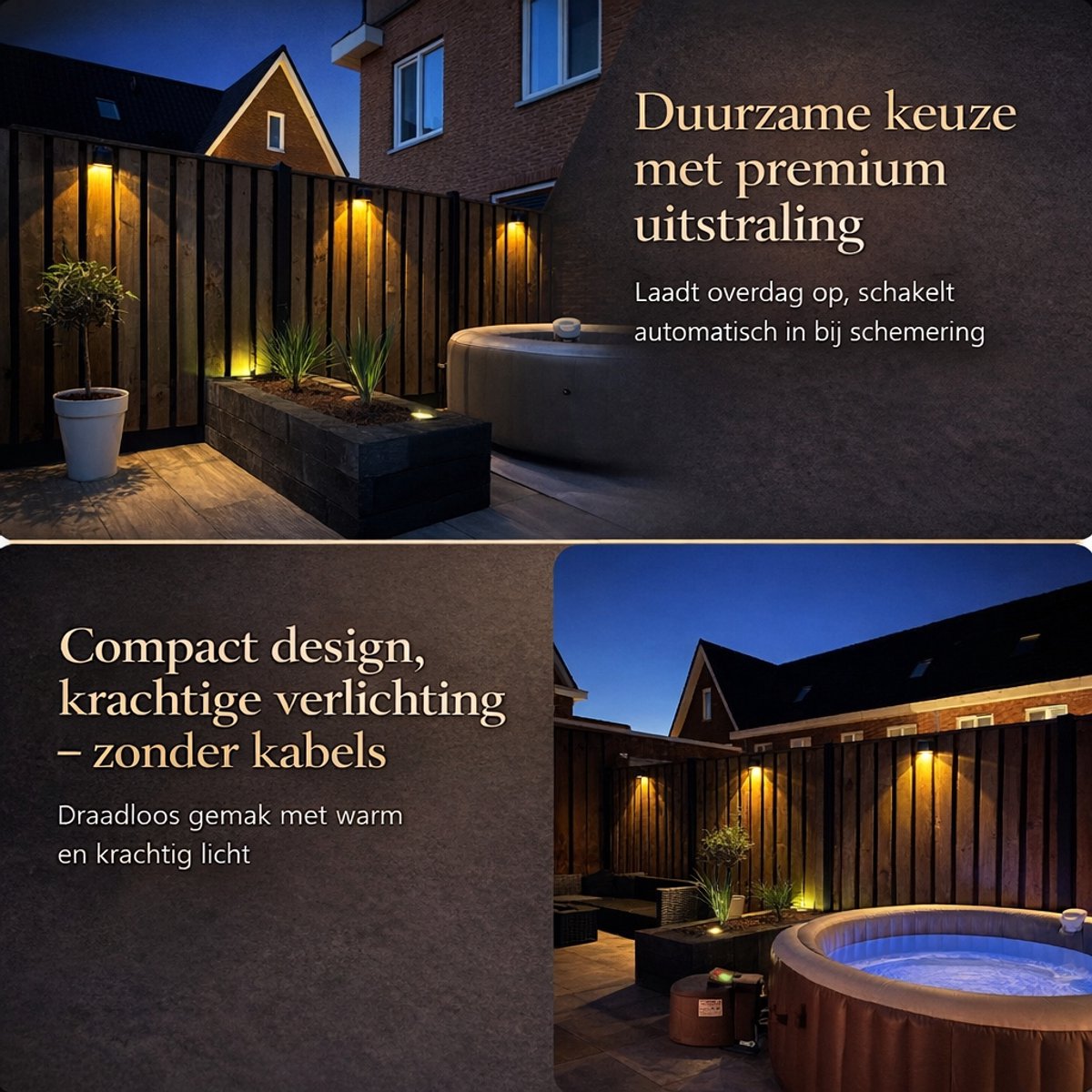 Bamled solar wandlamp solar wandlamp buitenverlichting