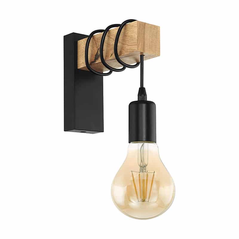 Moderne houten wandlamp