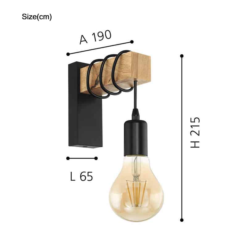 Moderne houten wandlamp