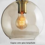 Glazen hanglamp cognac 3 lamps