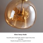 Glazen plafondlamp goud 25cm
