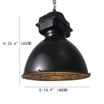 Industriële grote hanglamp 48cm zwart