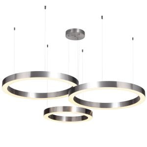 Hanglamp van geborsteld staal ringvormig