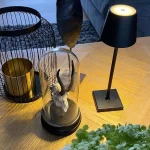 Tafellamp oplaadbaar Italiaans design zwart