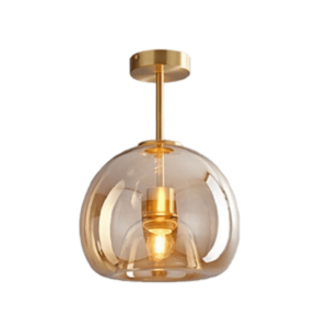 Glazen plafondlamp goud