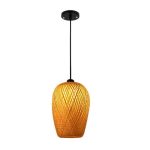 Gevlochten hanglamp bamboe 18cm