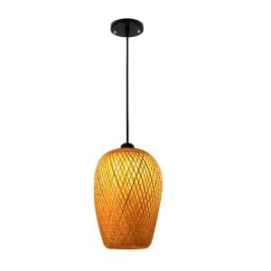 Gevlochten hanglamp bamboe 18cm