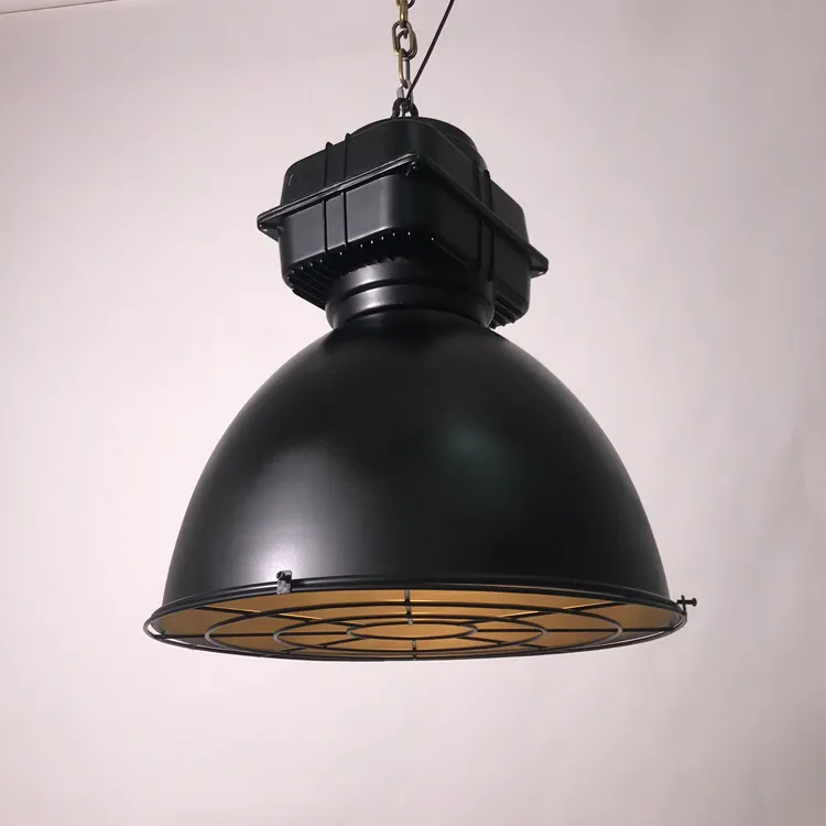 Industriële grote hanglamp 48cm zwart