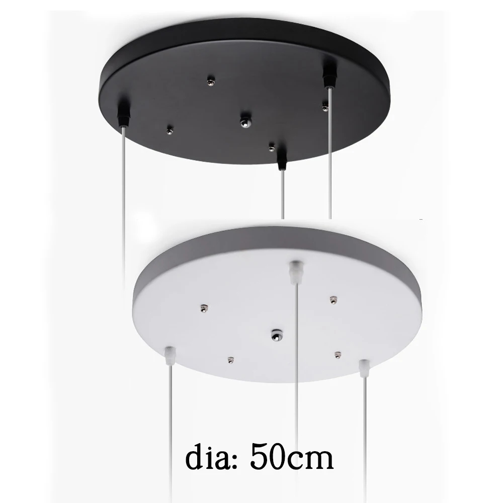 Plafondplaat 50CM 1 tot 5 lichtpunten - Zwart of Wit