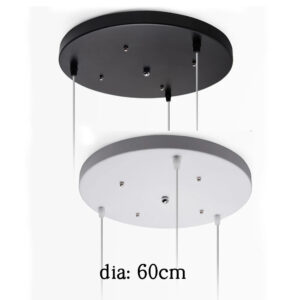 Plafondplaat 60CM 1 tot 5 lichtpunten - Zwart of Wit