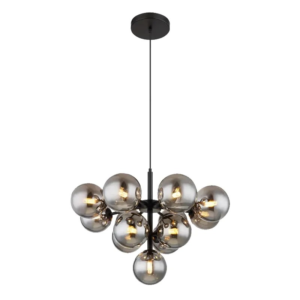 Moderne Hanglamp met 13 Smoke-Glazen Bollen – Ø 56 cm